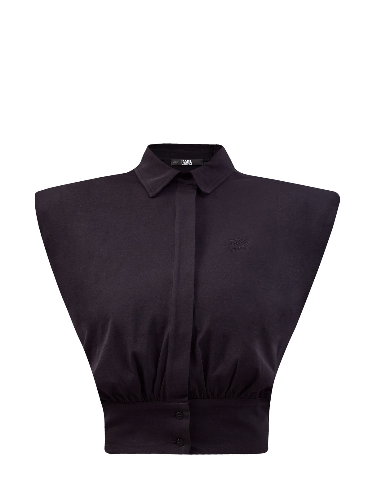 Рубашка с заложенными складками и мягкой набивкой KARL LAGERFELD, цвет черный, размер XS;M;L;S - фото 1