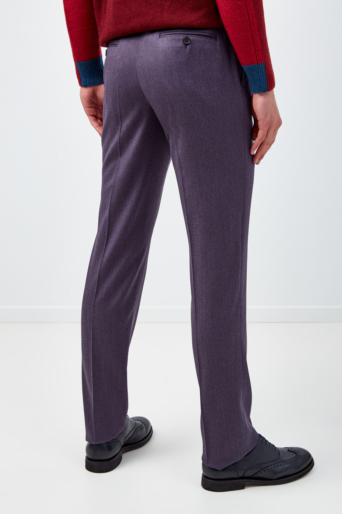 Классические брюки из шерстяной фланели ETRO, цвет фиолетовый, размер 48;54;50 - фото 4