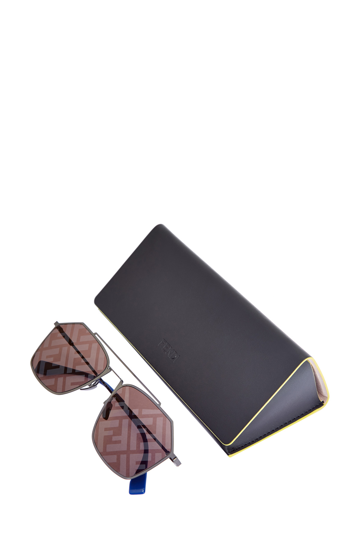 Солнцезащитные очки из легкого ацетата с запаянным принтом FF FENDI (sunglasses), цвет коричневый, размер S;M - фото 4