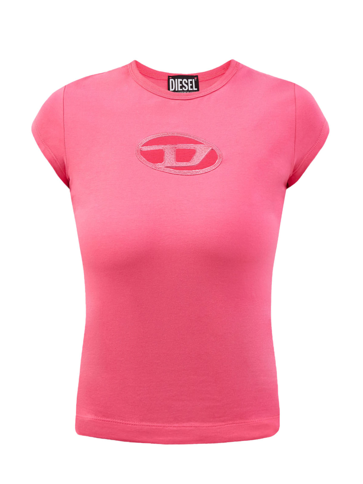 Облегающая футболка T-Angie с логотипом в лазерной технике DIESEL, цвет розовый, размер S - фото 1