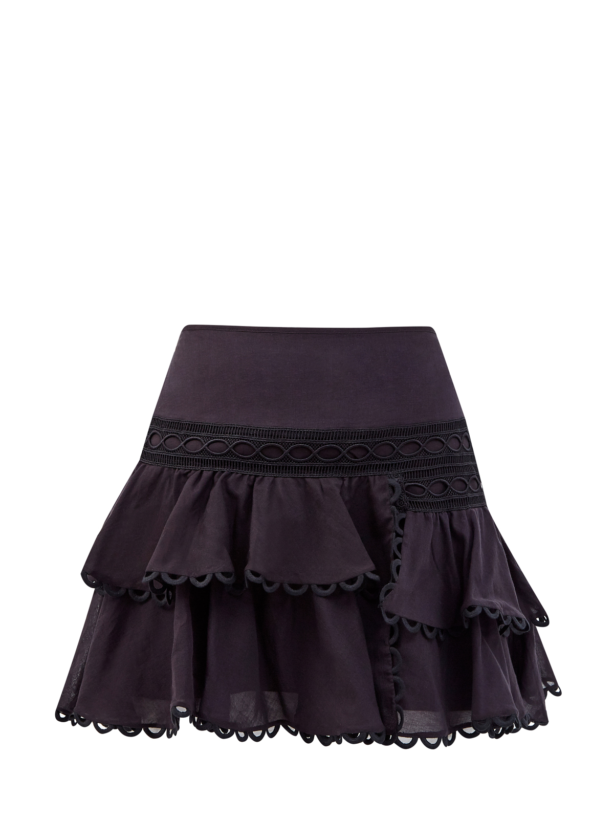 Хлопковая юбка Shelley с широкими оборками CHARO RUIZ IBIZA, цвет черный, размер L;S;M - фото 1