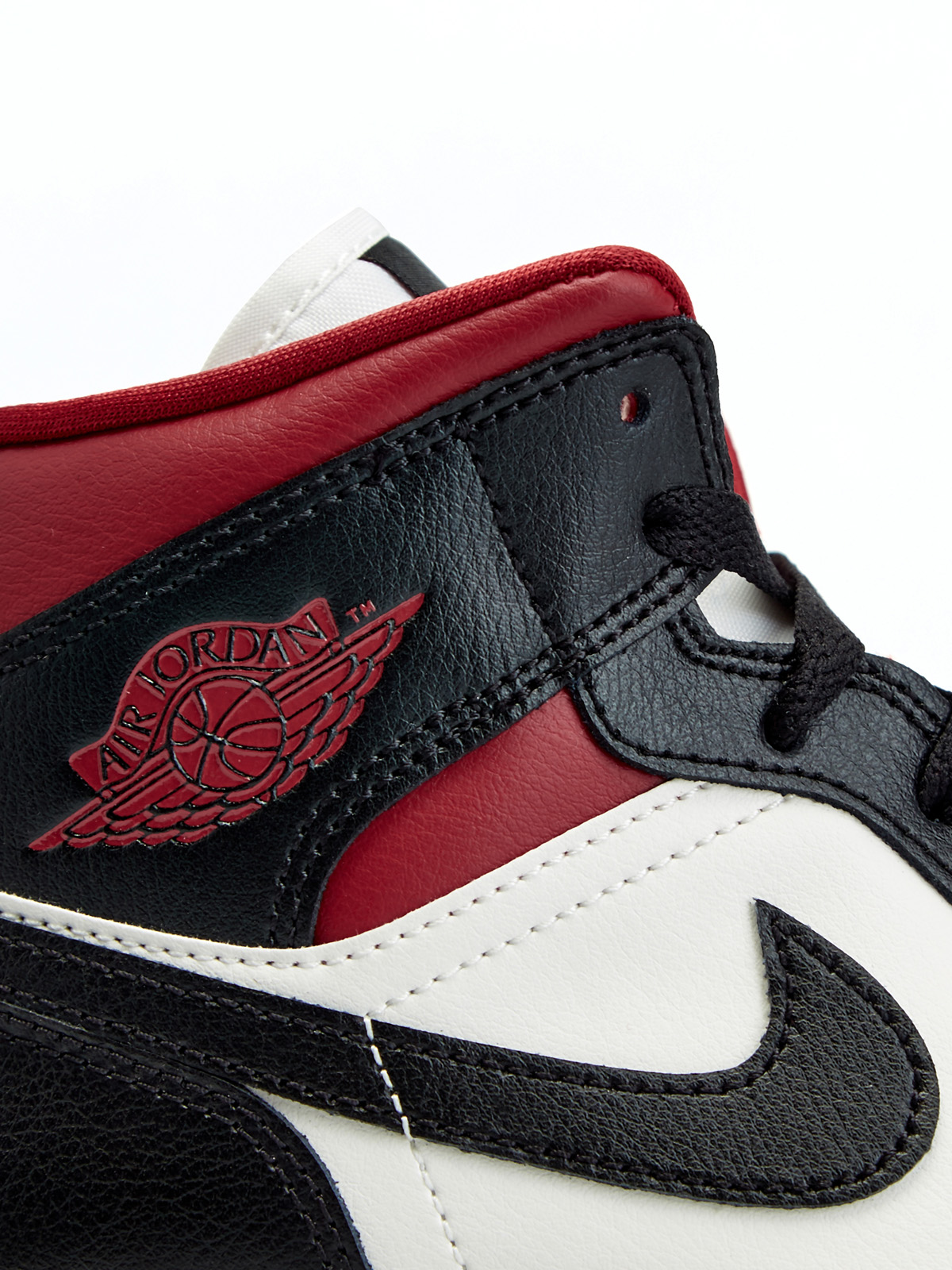 Кроссовки Jordan 1 Mid Black Sail 'Gym Red' (W) Вид№5