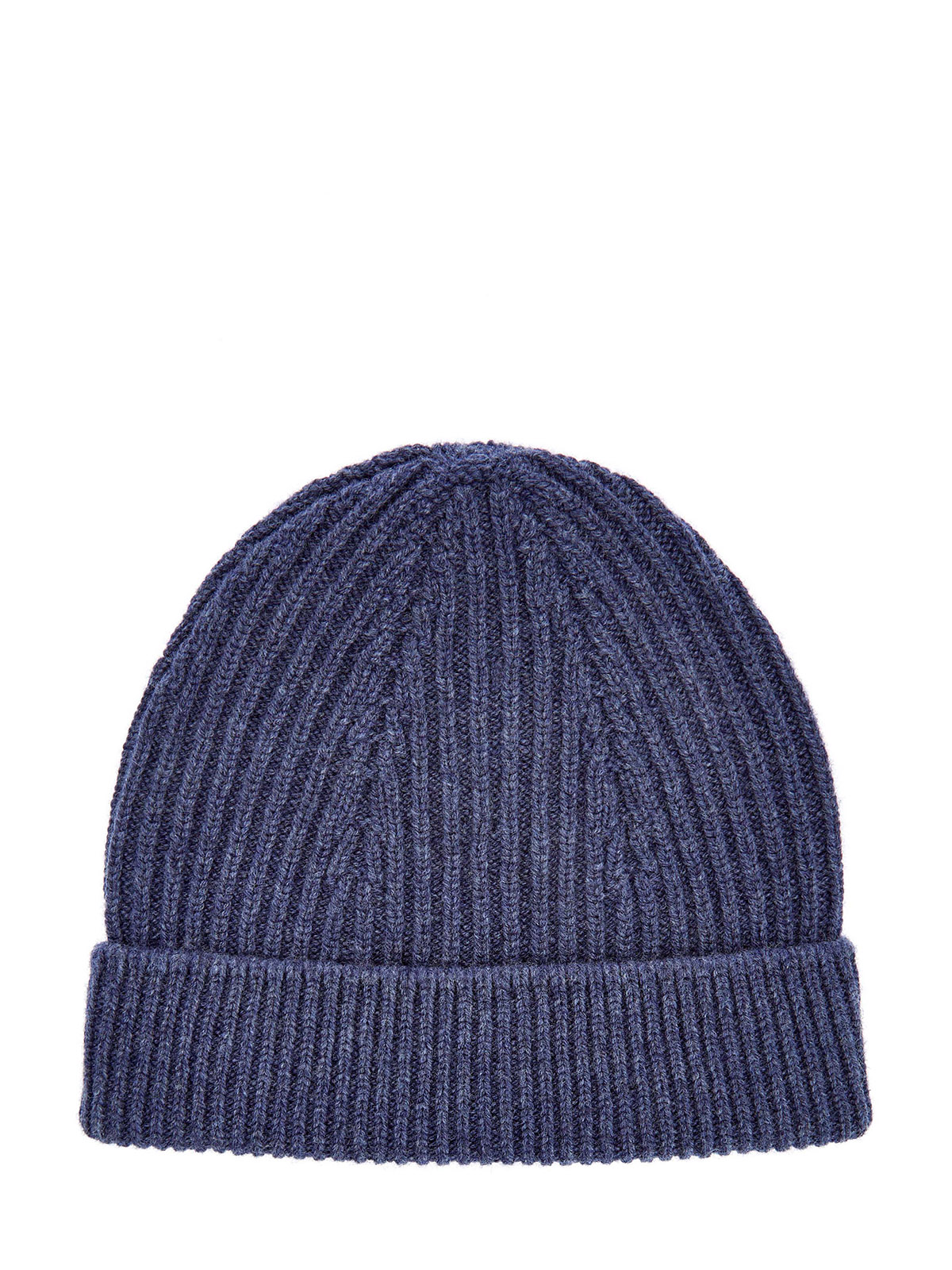 

Кашемировая шапка-бини фактурной английской вязки, Синий, Кашемировая шапка-бини фактурной английской вязки