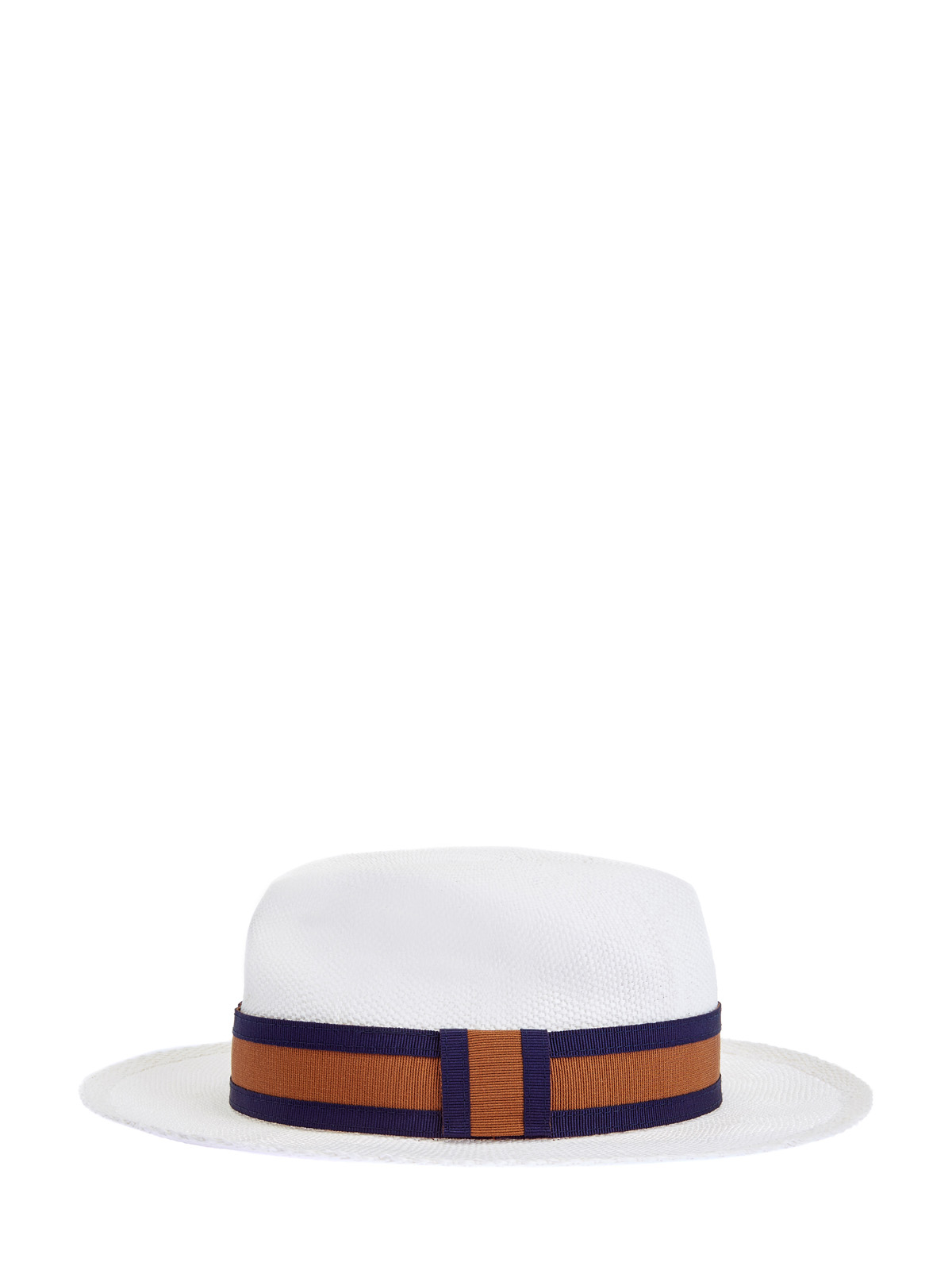 Плетеная шляпа-трилби с лентой грогрен ELEVENTY, цвет белый, размер L;M - фото 3