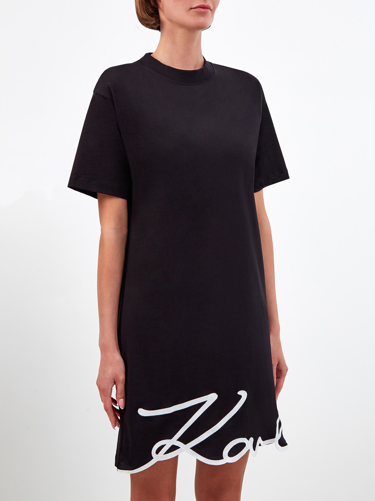 Платье-футболка с контрастным декором K/Signature KARL LAGERFELD, цвет черный, размер M;L;XL;S Платье-футболка с контрастным декором K/Signature - фото 3