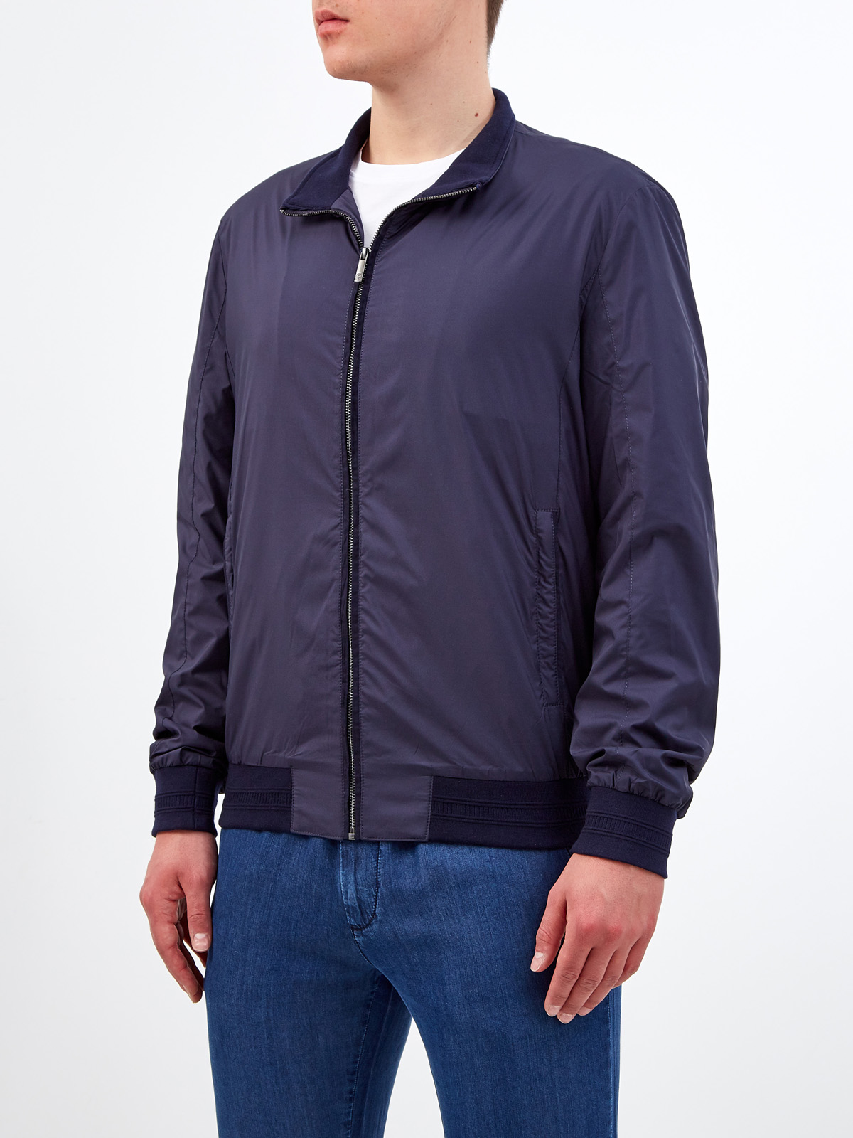 Легкая куртка-бомбер с эластичной отделкой кромок CUDGI, цвет синий, размер L;2XL;3XL;5XL;6XL;M;XL - фото 3