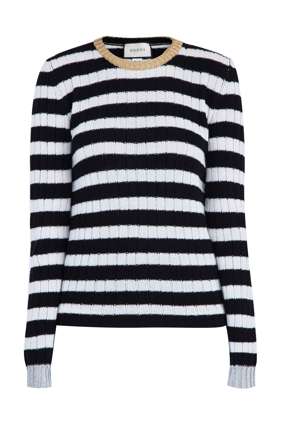 

Джемпер из кашемира и шерсти с металлизированной отделкой, Черно-белый