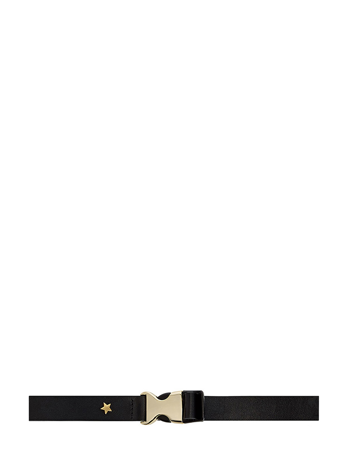 Кожаный ремень с карабином и литой символикой LORENA ANTONIAZZI, цвет черный, размер 42;44;40