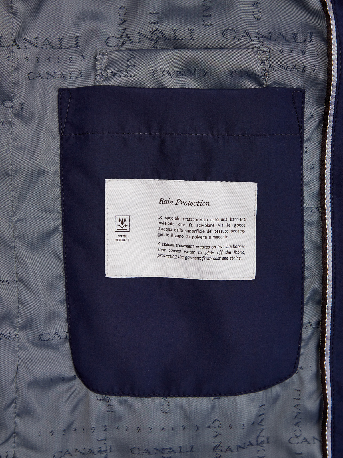 Куртка из стеганого нейлона Rain Protection с отложным воротником CANALI, цвет синий, размер 52;54;56;58;60 - фото 5