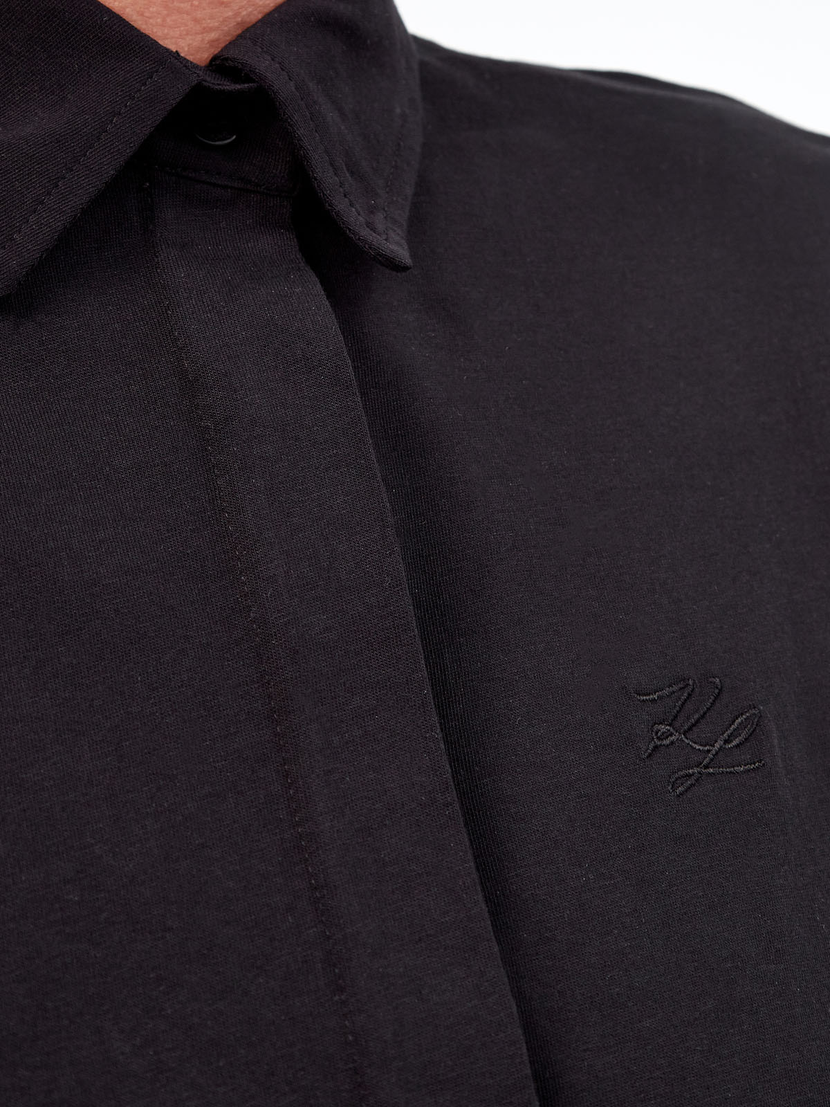 Рубашка с заложенными складками и мягкой набивкой KARL LAGERFELD, цвет черный, размер XS;M;L;S - фото 5