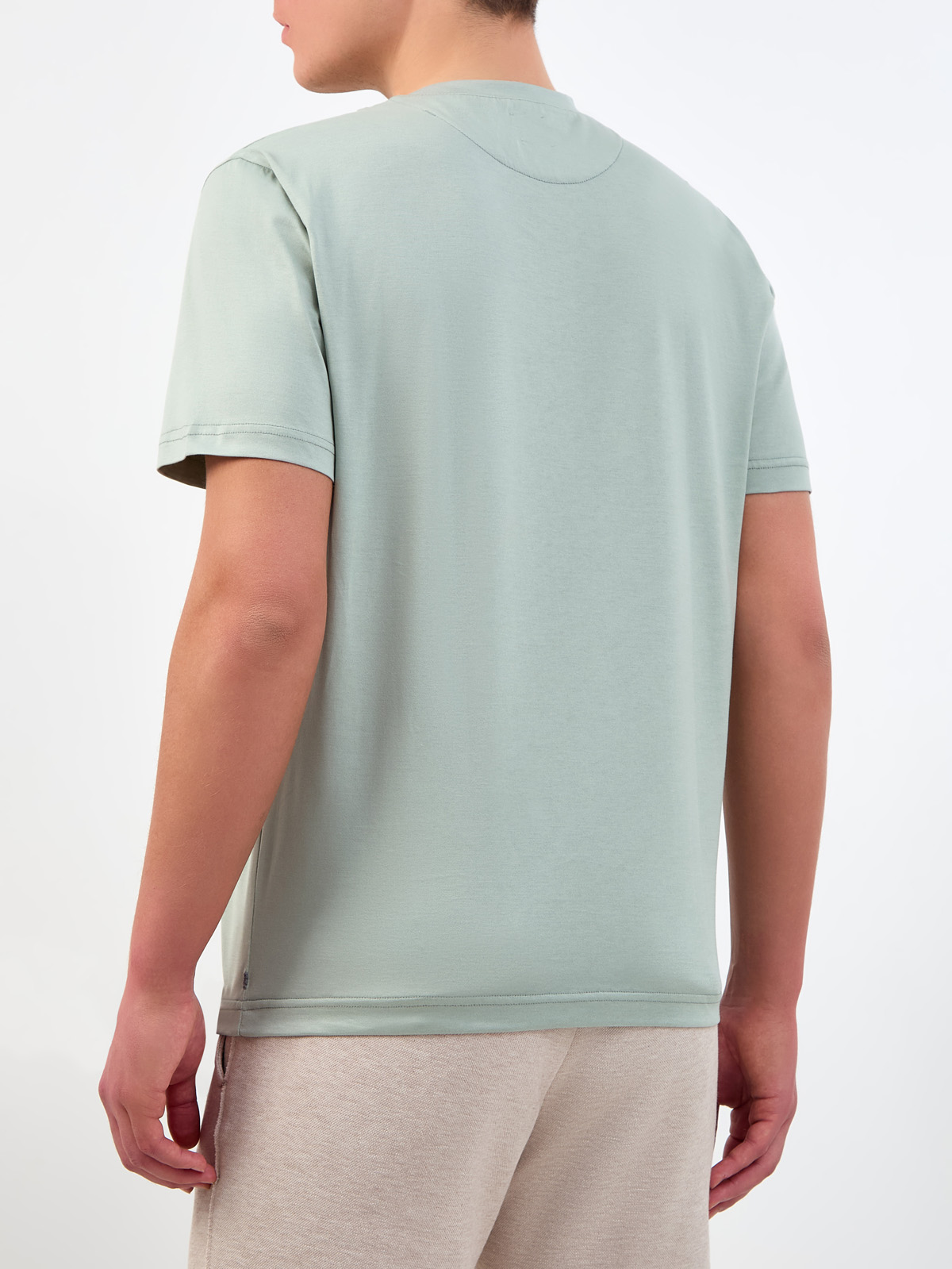 Однотонная футболка прямого кроя из хлопкового джерси ELEVENTY, цвет зеленый, размер 46;48;50;52;54;56 - фото 4