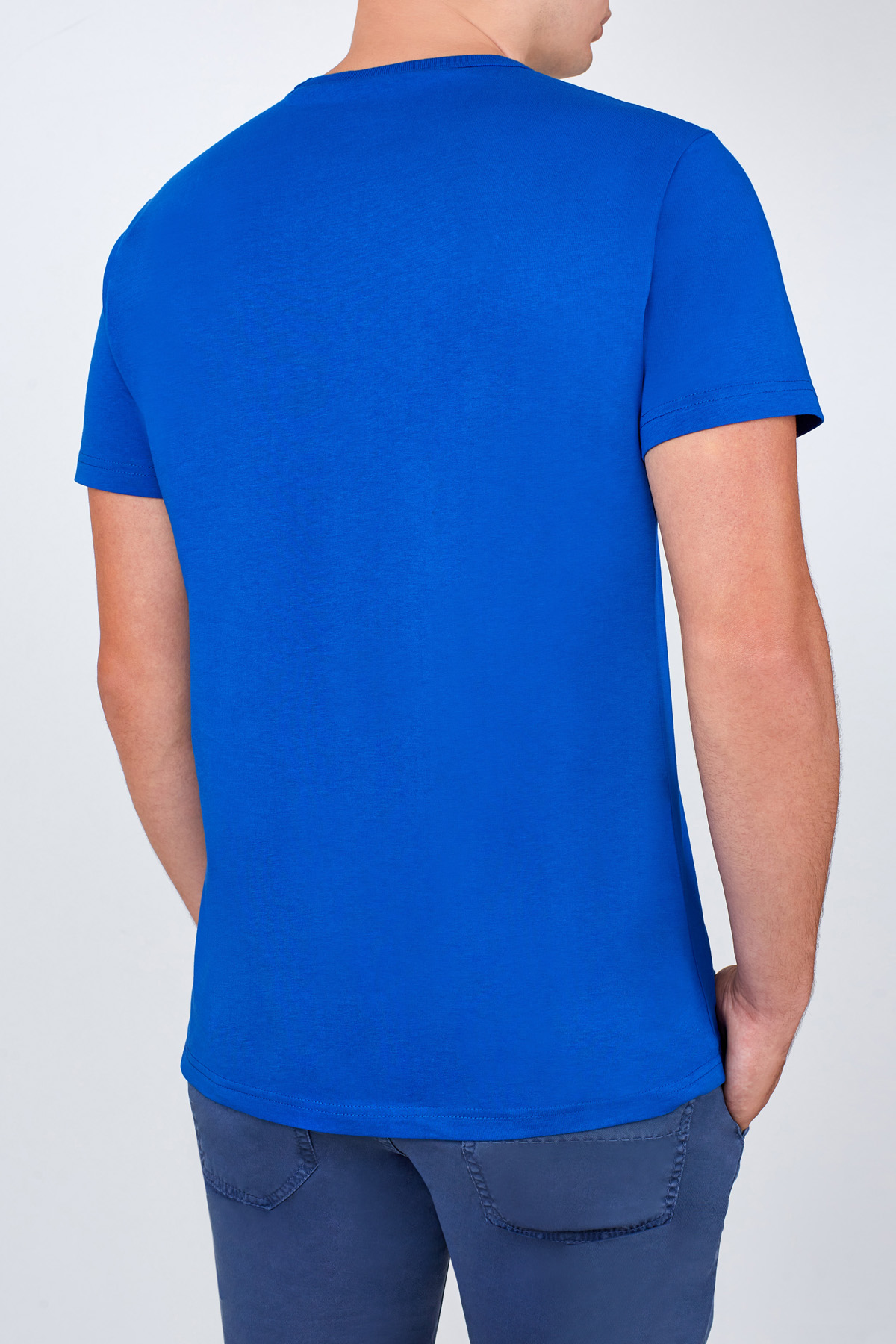Хлопковая футболка в спортивном стиле из джерси с фактурным декором LA MARTINA, цвет синий - фото 4