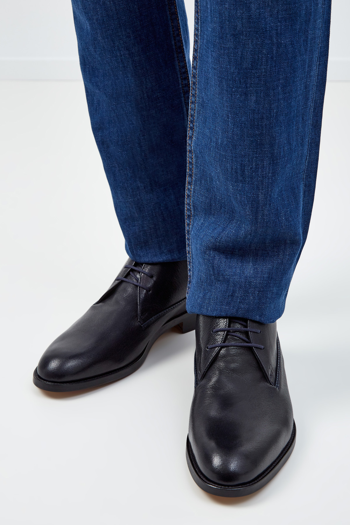 Окрашенные вручную ботинки из кожи MORESCHI, цвет синий, размер 41;41.5;42;43;44;44.5 - фото 2