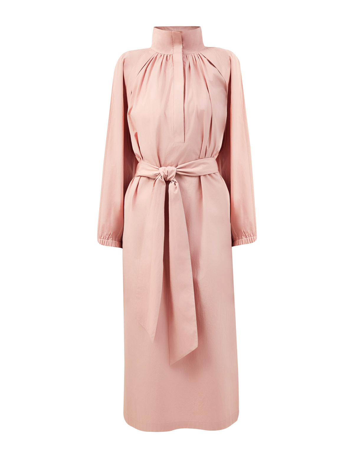 Платье из хлопкового поплина с регулируемым воротом и поясом LORENA ANTONIAZZI, цвет розовый, размер 42