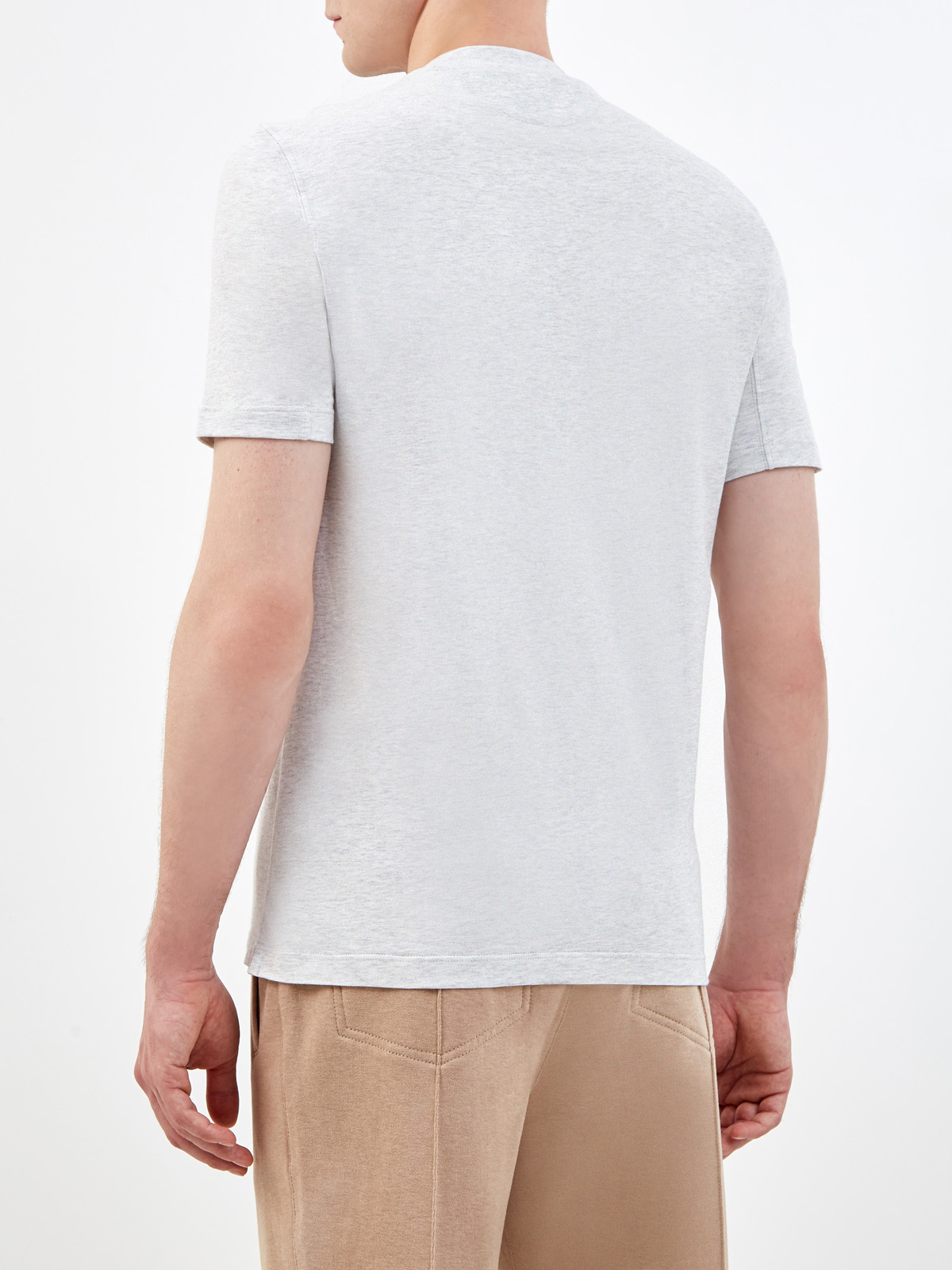 Хлопковая футболка с сезонным принтом Dream To Inspire BRUNELLO CUCINELLI, цвет серый, размер 52;54;56;58;46 - фото 4