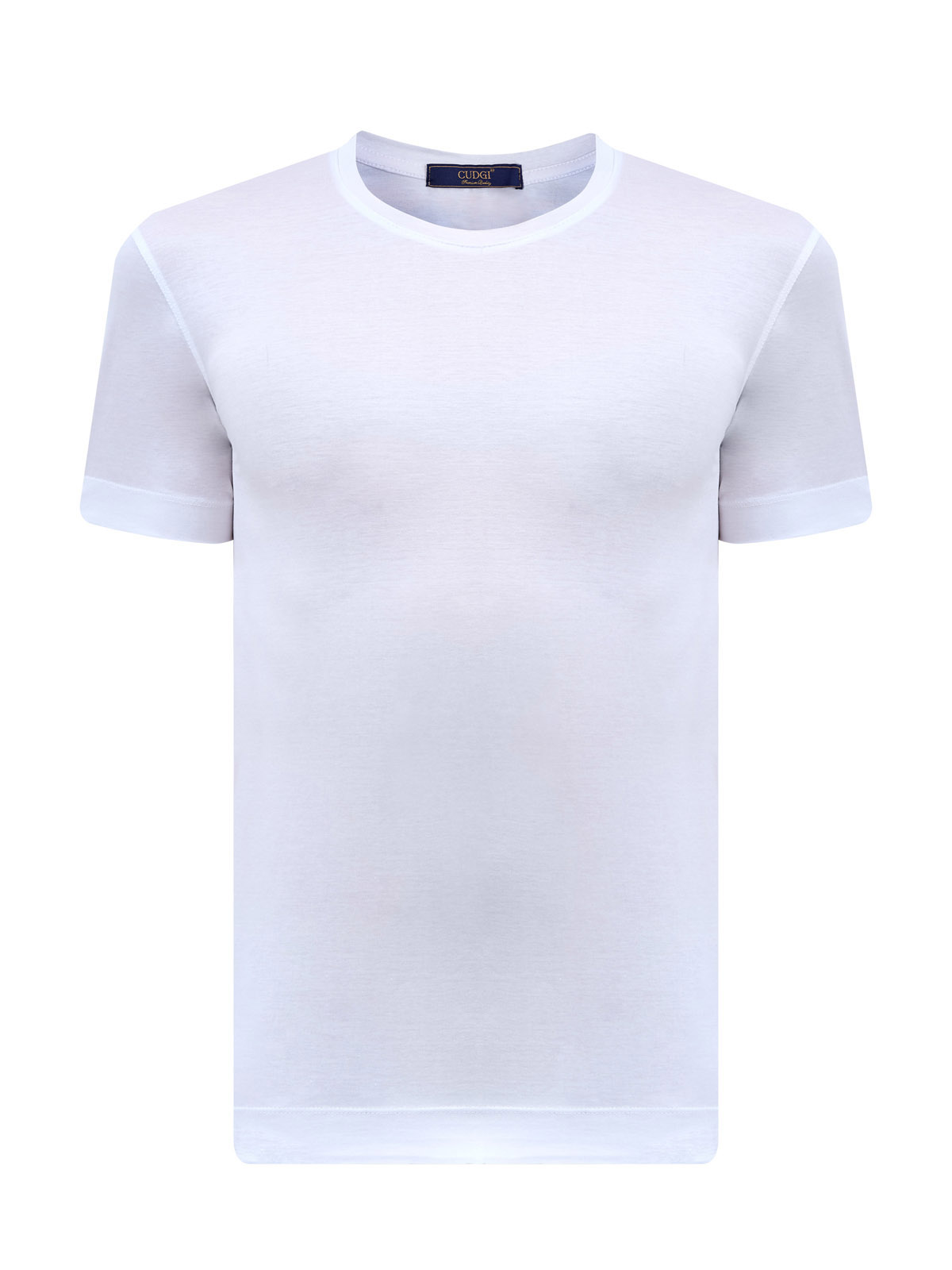 Базовая футболка из хлопка, шелка и тенселя с нашивкой CUDGI, цвет белый, размер 56