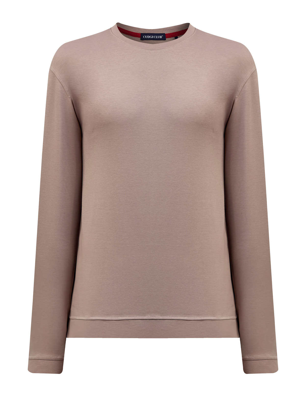 

Однотонный лонгслив из гладкого хлопка stretch и вискозы, Бежевый, Однотонный лонгслив из гладкого хлопка stretch и вискозы