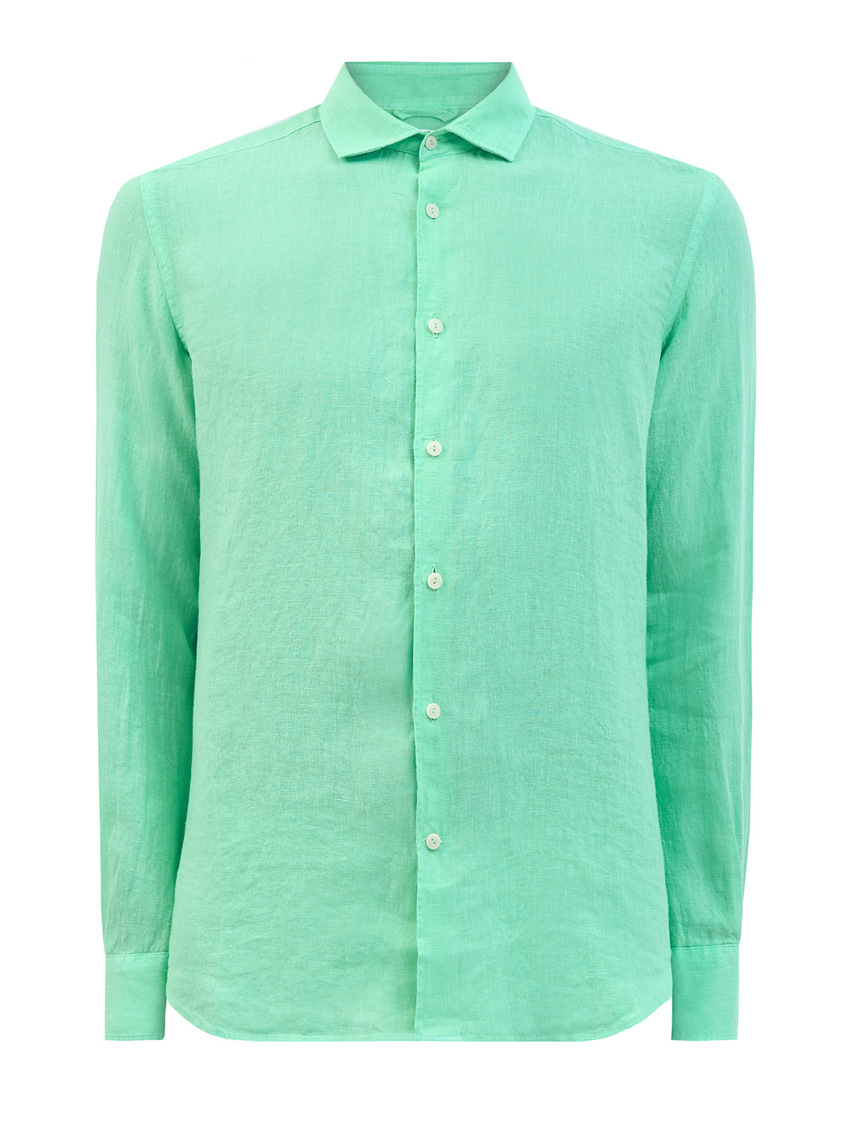 Однотонная рубашка Pamplona из тонкой льняной ткани MC2 SAINT BARTH, цвет бирюзовый, размер 48;50;52;54;56 - фото 1