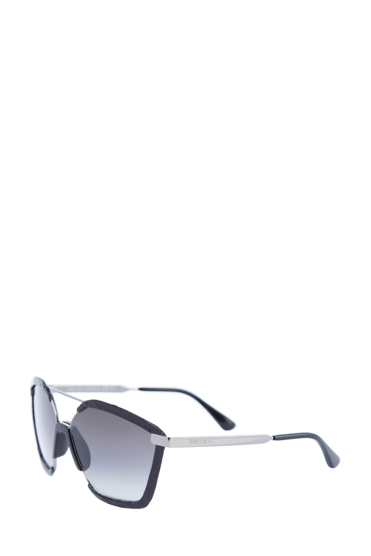 Очки Leon в металлической оправе со вставками с отделкой из кожи змеи JIMMY CHOO  (sunglasses), размер 44 - фото 3