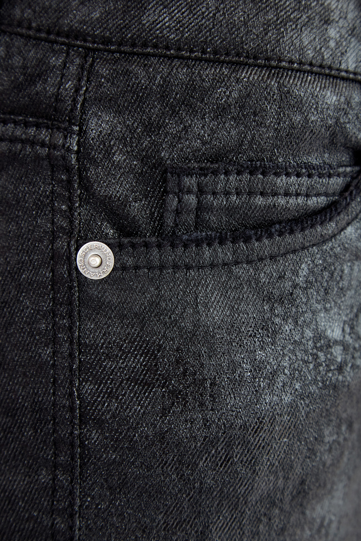 Укороченные джинсы с мерцающим напылением и эффектом Photoshop ERMANNO SCERVINO, цвет черный, размер 42;44 - фото 6