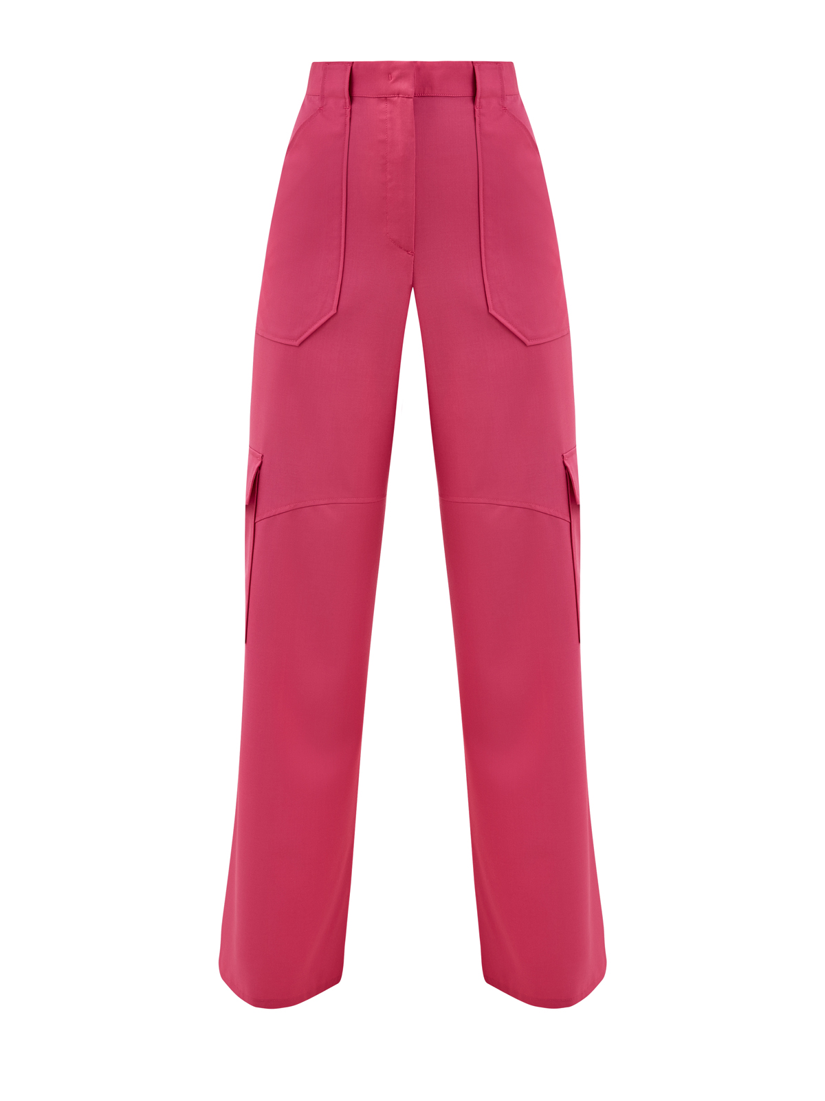 Свободные брюки в стиле карго из тонкой шерсти FABIANA FILIPPI розового цвета