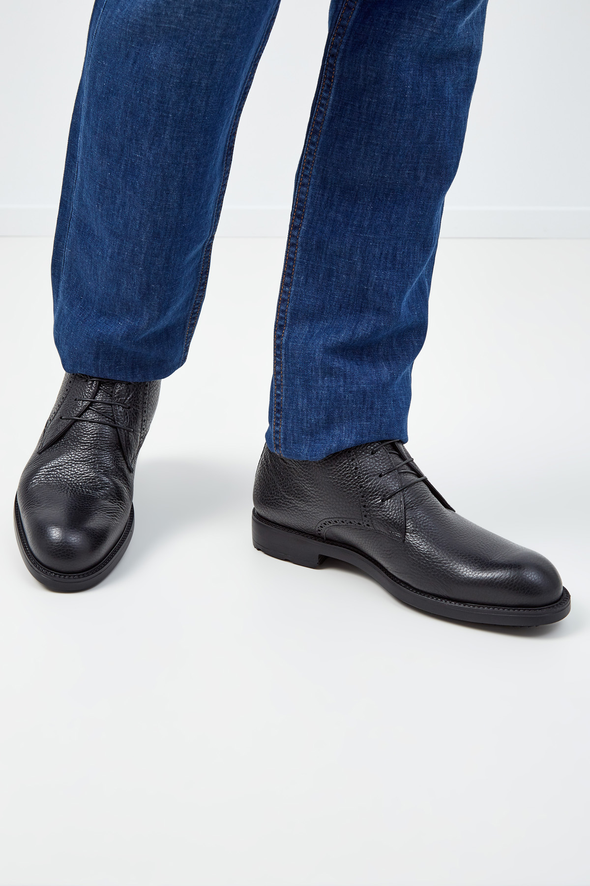 Высокие ботинки ручной работы на подкладке из меха MORESCHI, цвет черный, размер 41.5;43.5;44 - фото 2
