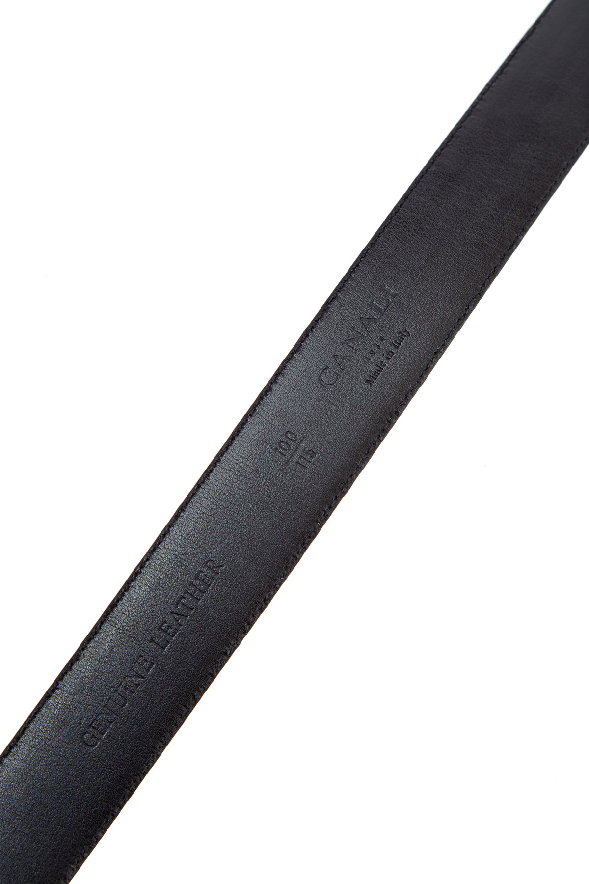 Ремень с резной пряжкой в виде символики бренда CANALI, цвет черный, размер 48 - фото 5