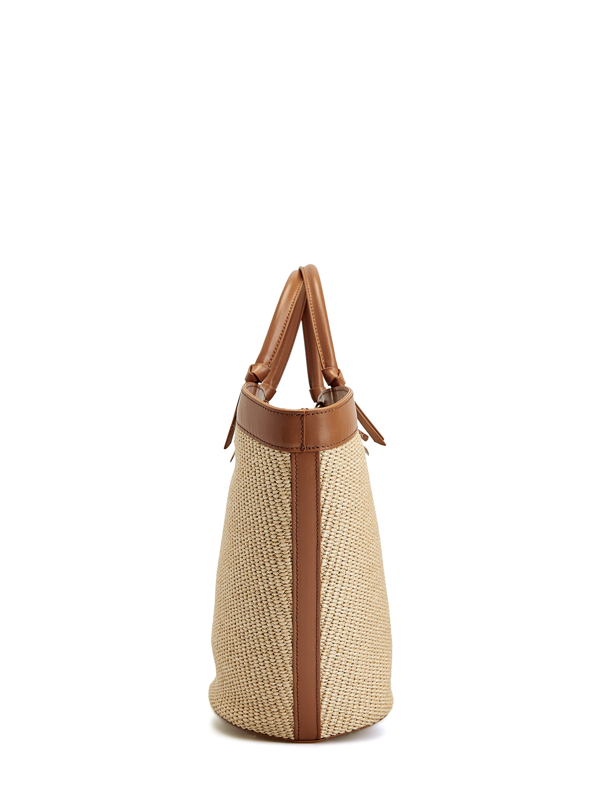 Вместительная сумка-тоут с отделкой из гладкой кожи ERMANNO FIRENZE, цвет бежевый, размер 5;9 - фото 4