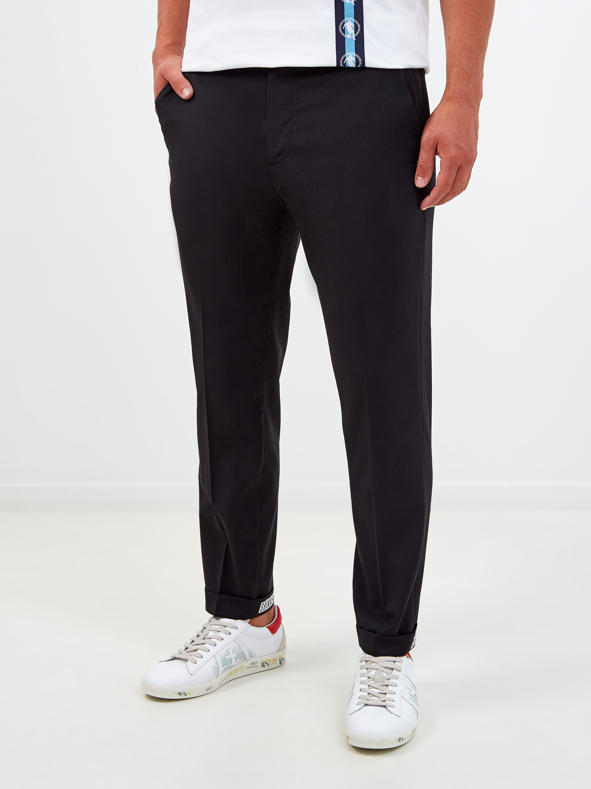 Брюки в расслабленном стиле с прорезными карманами BIKKEMBERGS, цвет черный, размер XL - фото 3