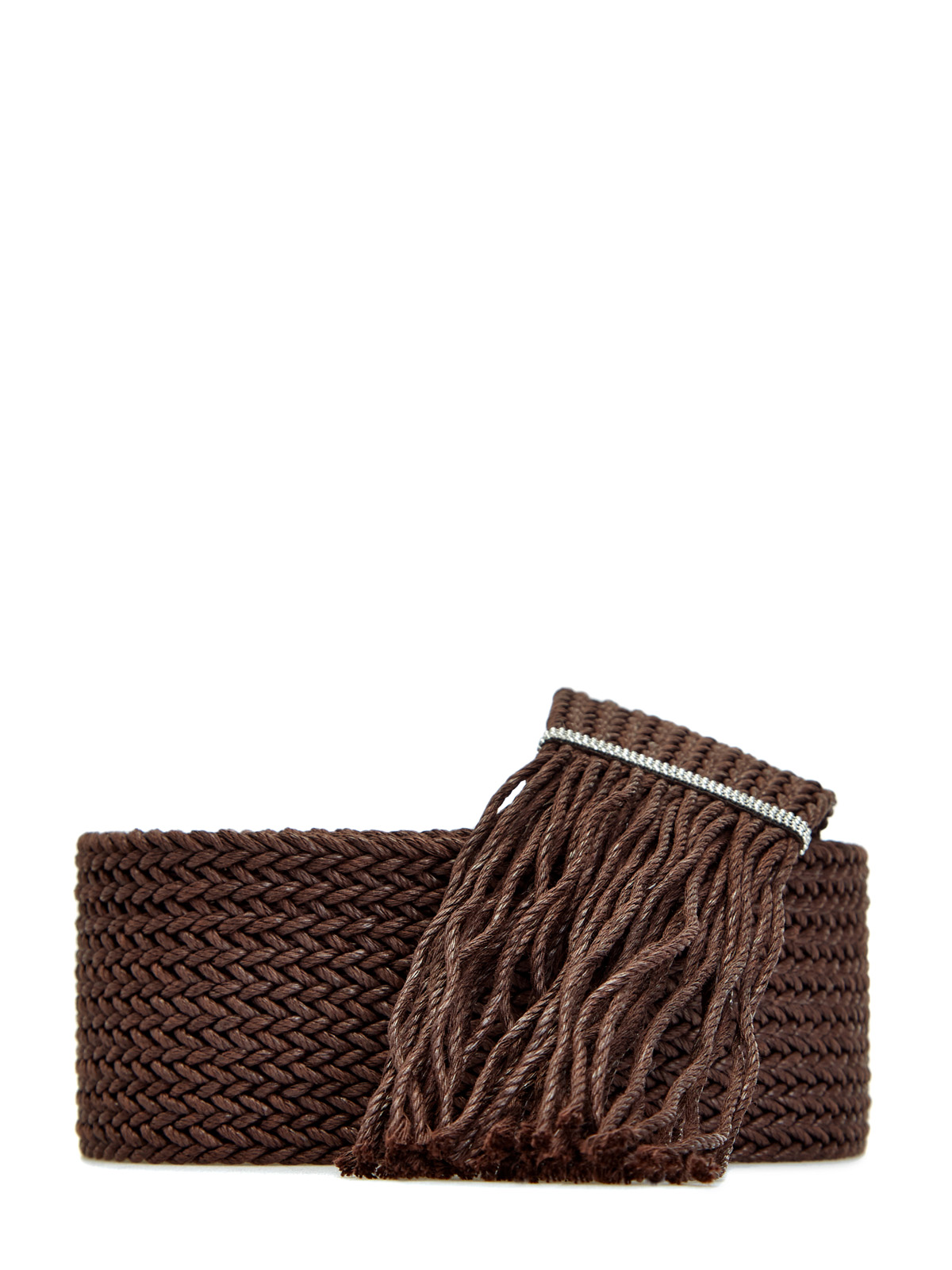 Пояс в технике плетения с ювелирной деталью Punto Luce PESERICO, цвет коричневый, размер 45;45.5