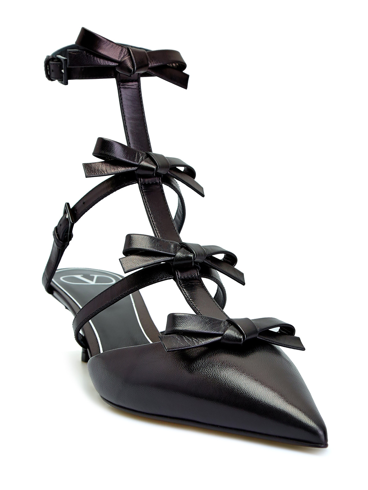 Кожаные туфли French Bows на каблуке kitten heel VALENTINO GARAVANI, цвет черный, размер 36;36.5;37;37.5;38;38.5;39;40;41;39.5 - фото 3