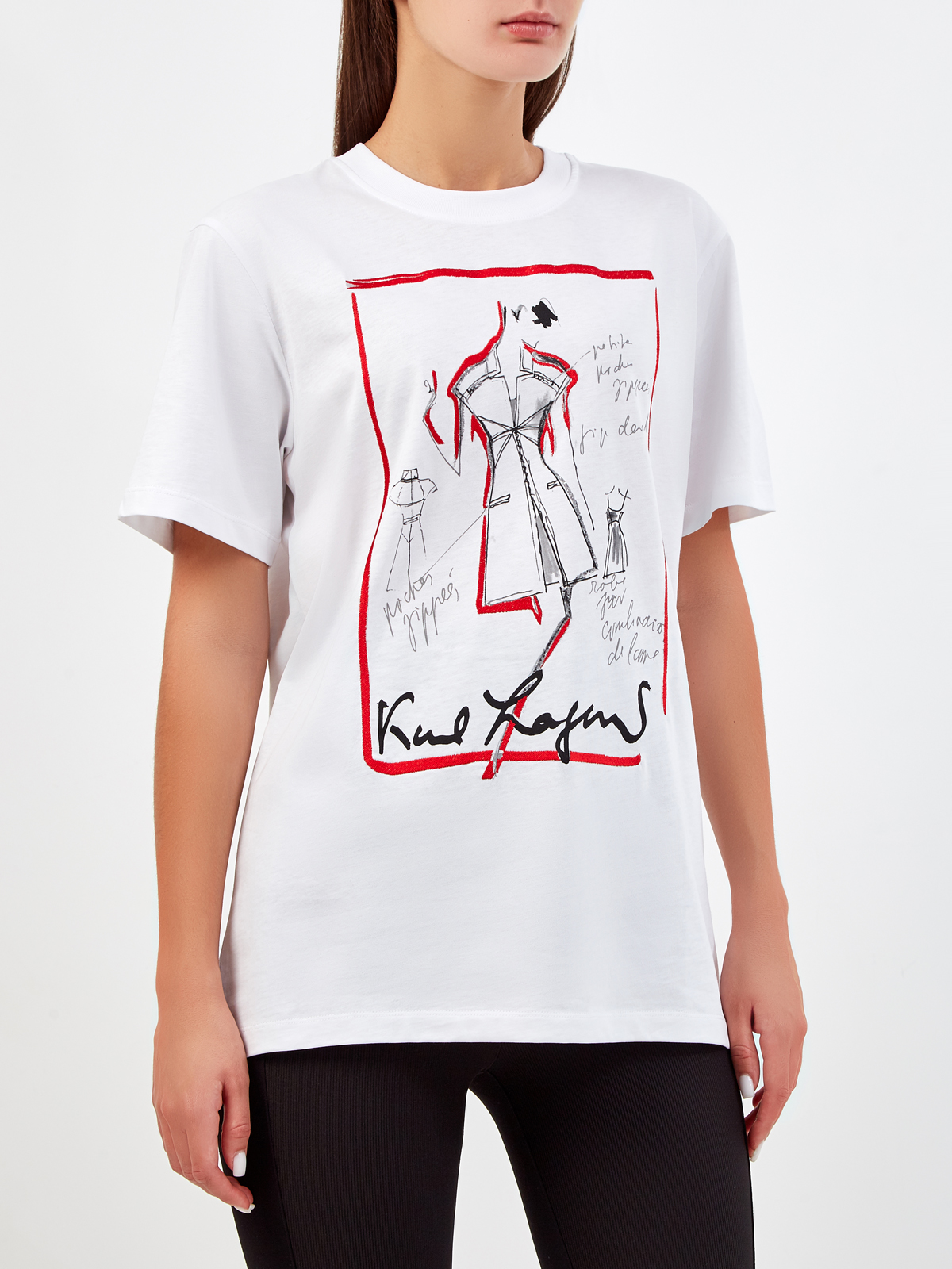Свободная футболка Ultimate Icon из джерси с архивным принтом KARL LAGERFELD, цвет белый, размер S;M;L;XL - фото 3