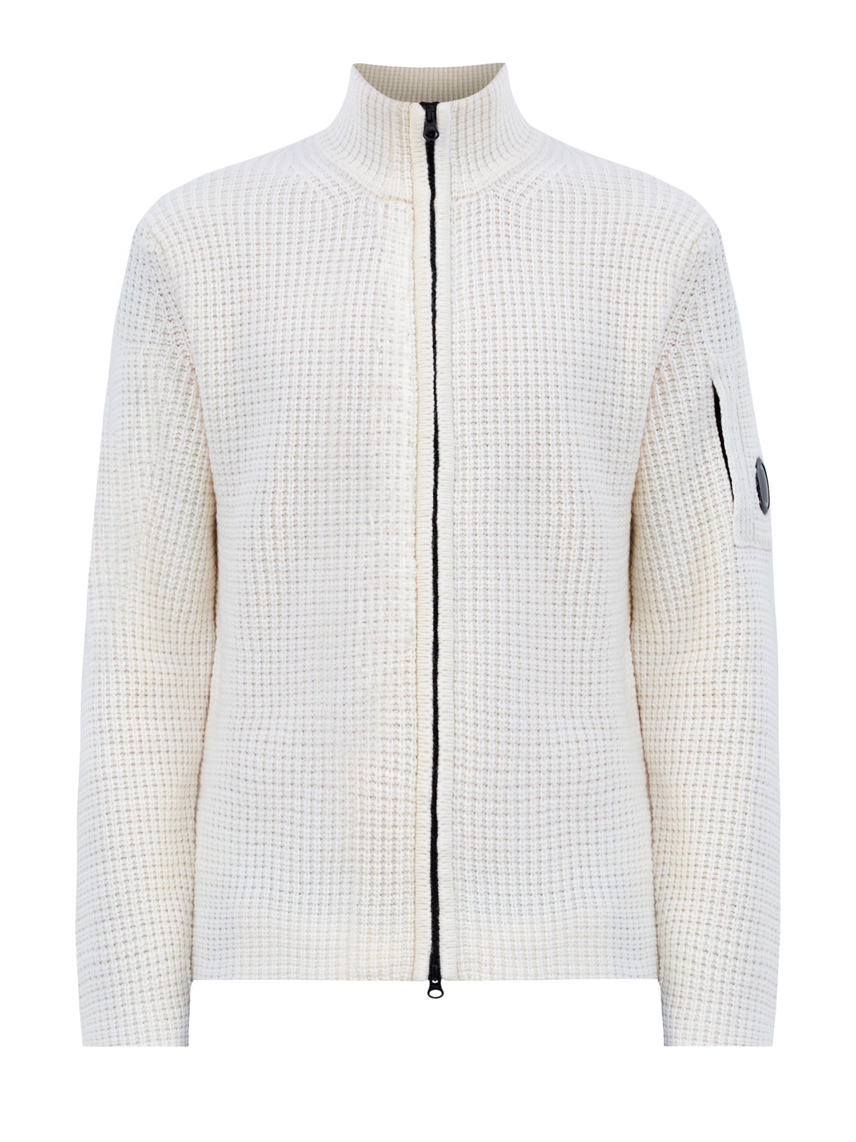 Шерстяной кардиган фактурной вязки с линзой на рукаве 54600₽