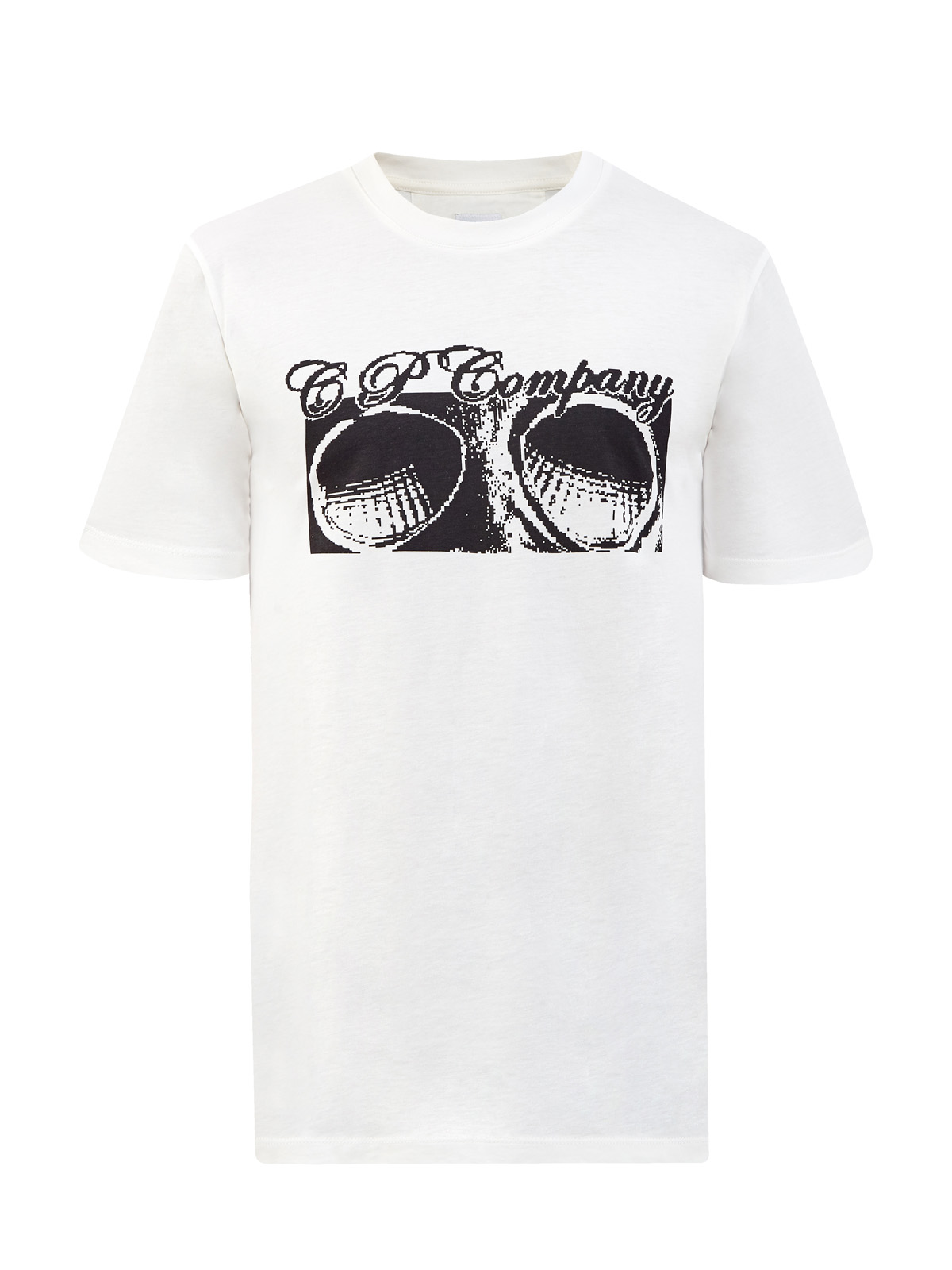 Хлопковая футболка с контрастным принтом Goggle C.P.COMPANY, цвет белый, размер S;XL;2XL;M - фото 1