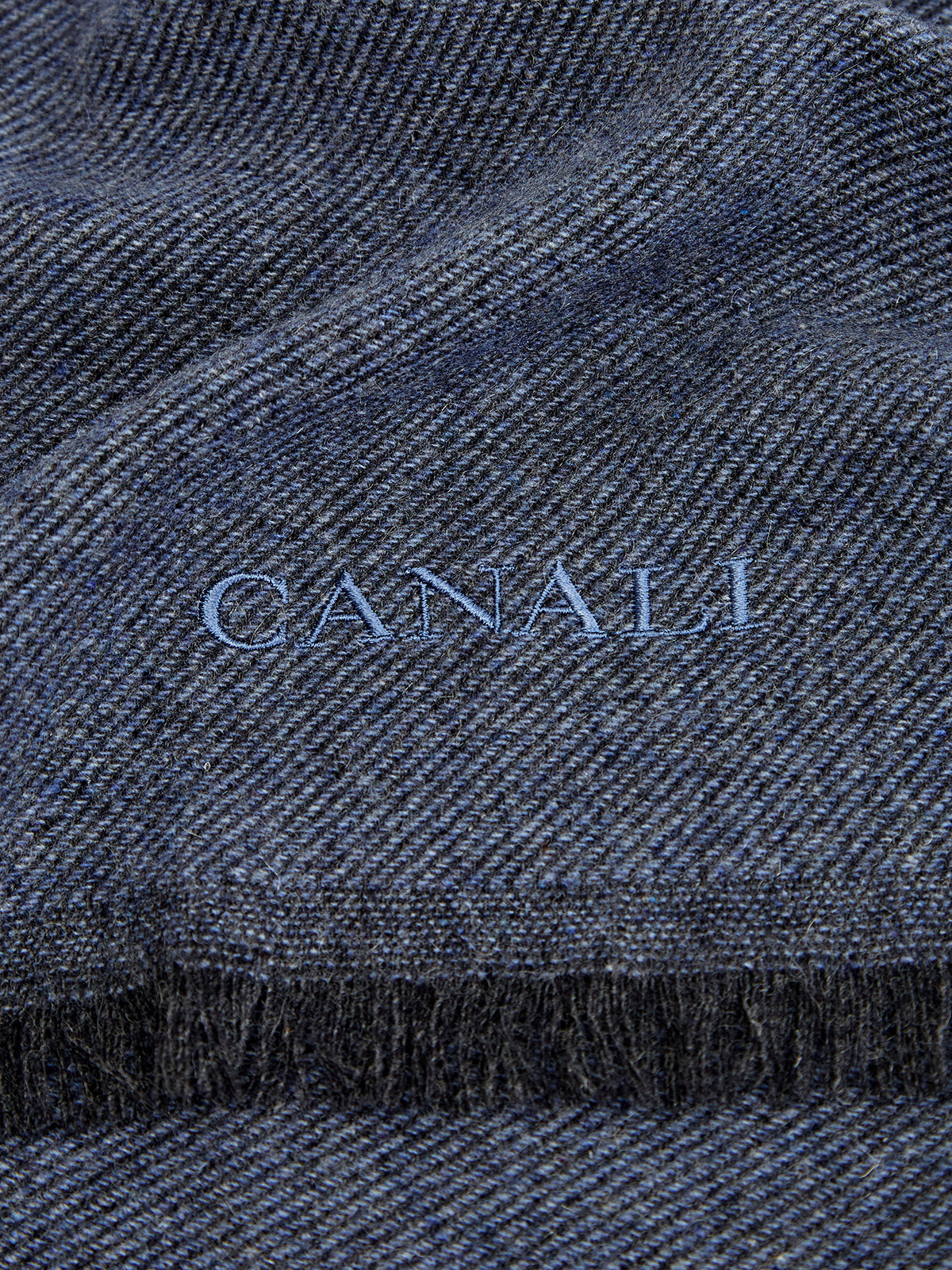 Кашемировый шарф из коллекции Exclusive с логотипом CANALI, цвет синий, размер 41.5;44;45 - фото 2