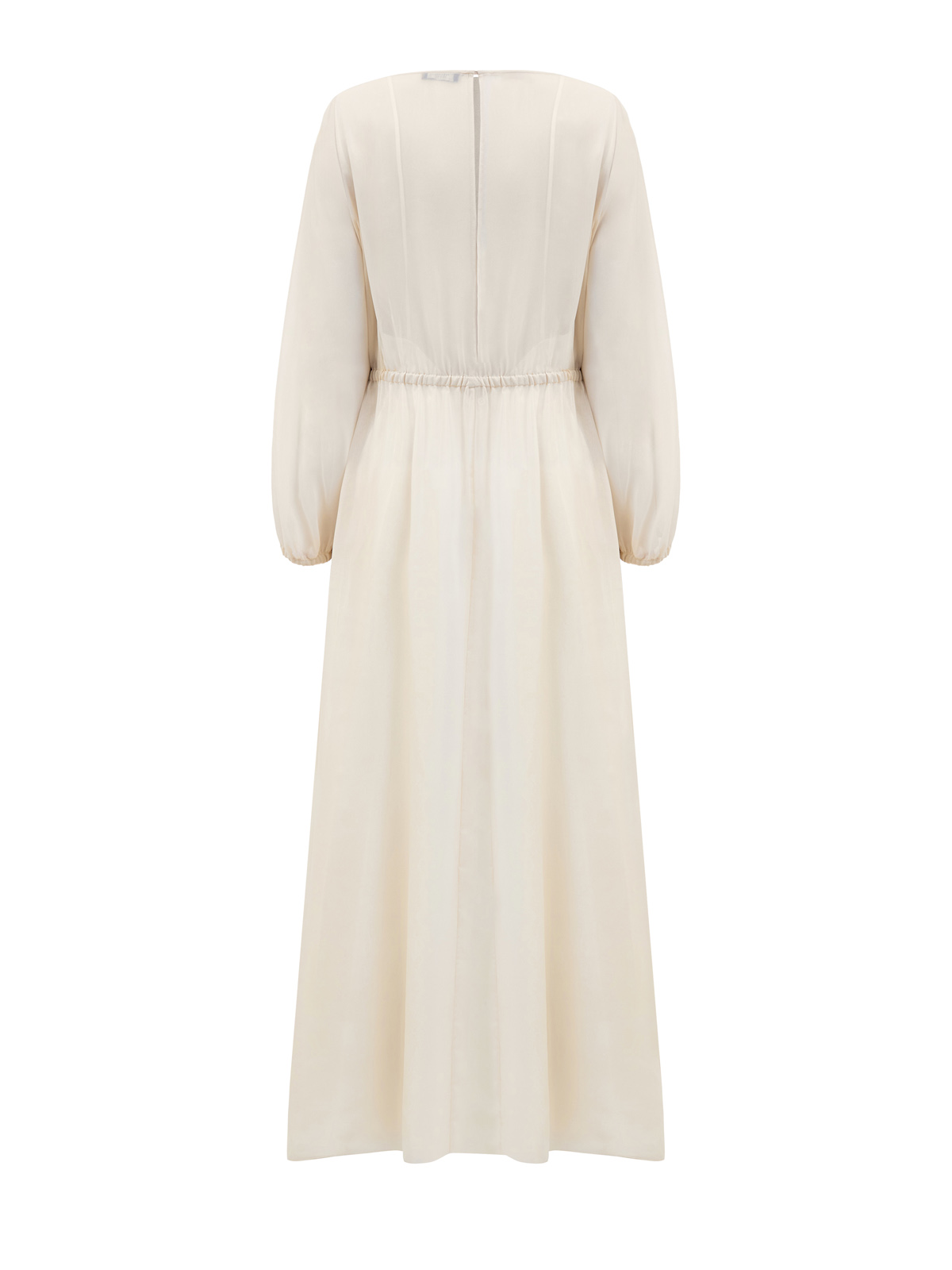 Шифоновое платье из коллекции Aurea с ювелирной окантовкой PESERICO, цвет бежевый, размер 46;48 - фото 2