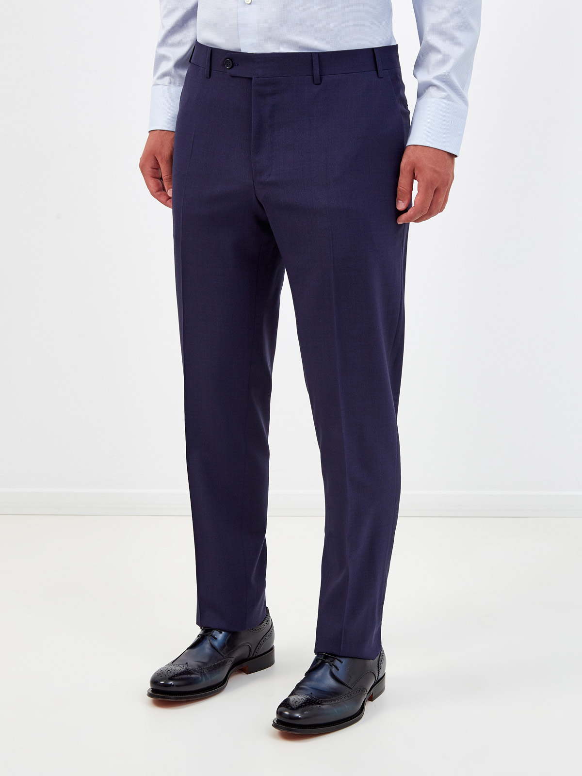 Классические брюки прямого кроя из тонкой шерсти CANALI, цвет синий, размер 48;50;52;54;56;58;60 - фото 3