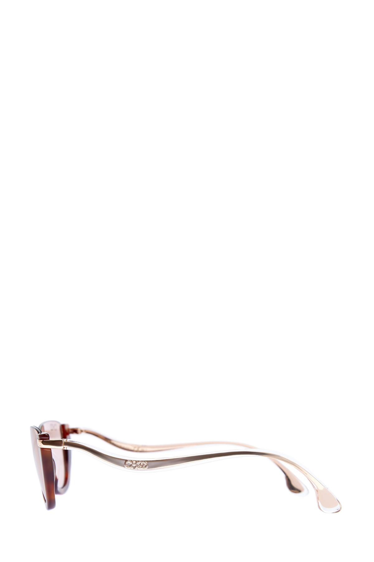 Очки Iona формы кошачий глаз с фигурными дужками и узором Havana JIMMY CHOO  (sunglasses), цвет коричневый, размер 38 - фото 4