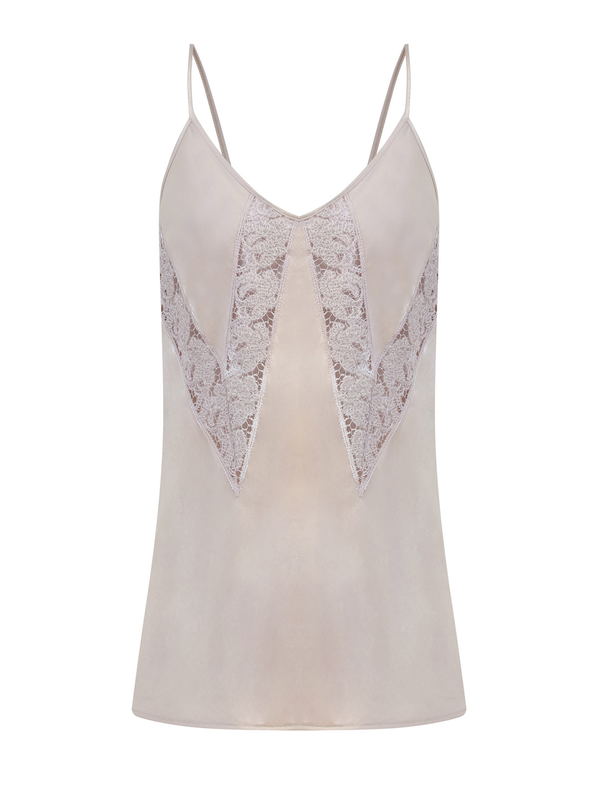 

Бельевой топ из струящейся вискозы с кружевным декором, Бежевый, Бельевой топ из струящейся вискозы с кружевным декором