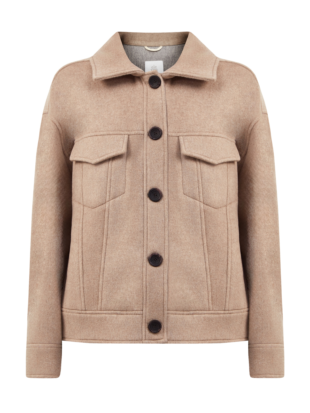 Куртка из плотной шерсти и кашемира с застежкой на пуговицы ELEVENTY, цвет бежевый, размер 40;42;44