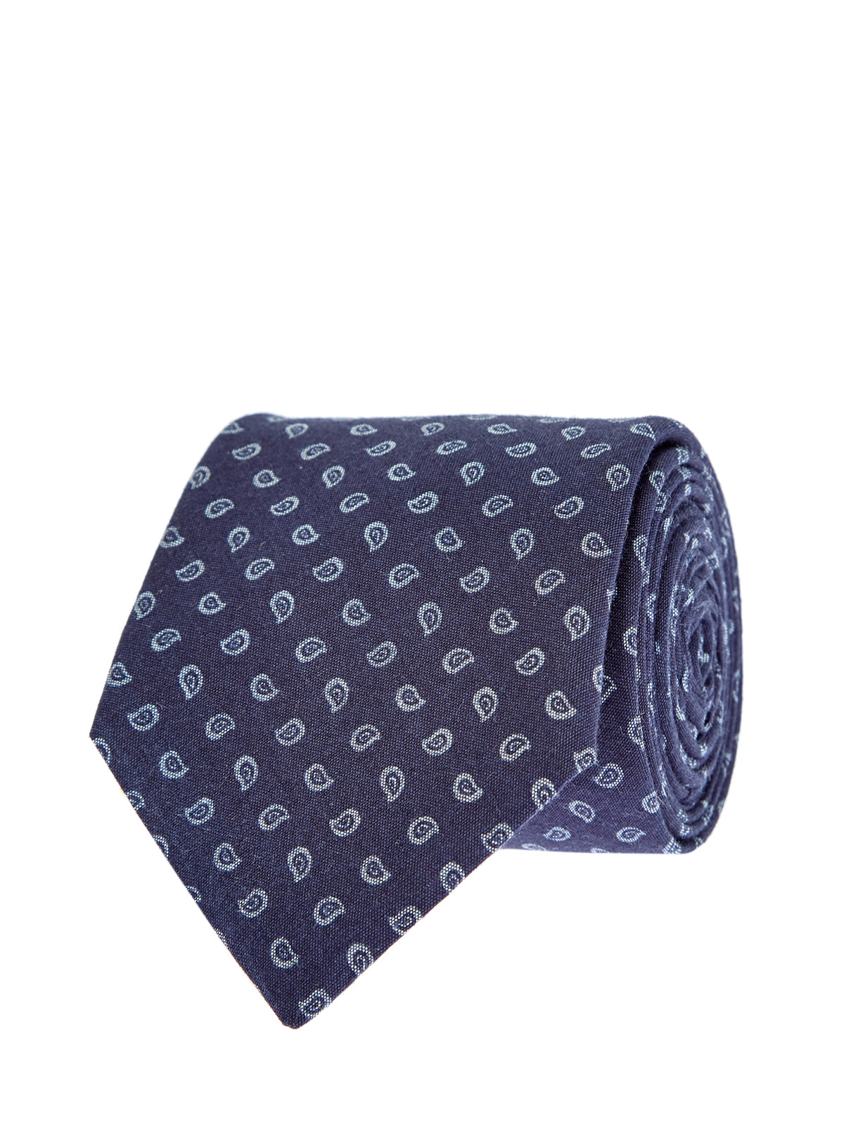 Хлопковый галстук с принтом в стиле пейсли CANALI, цвет синий, размер 42;44;46;48;40