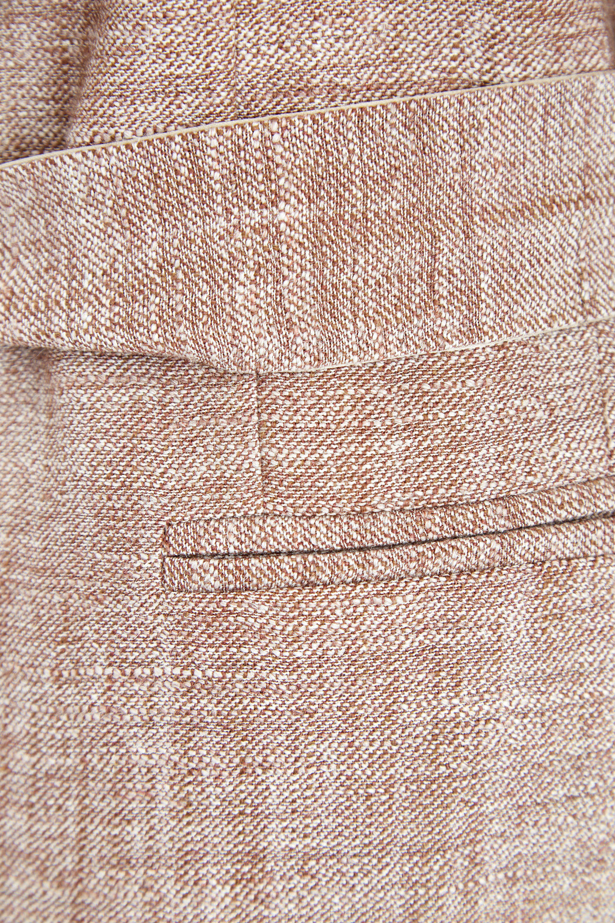 Приталенный жилет из шелка и льна с атласными лацканами FABIANA FILIPPI, цвет коричневый, размер 46 - фото 4