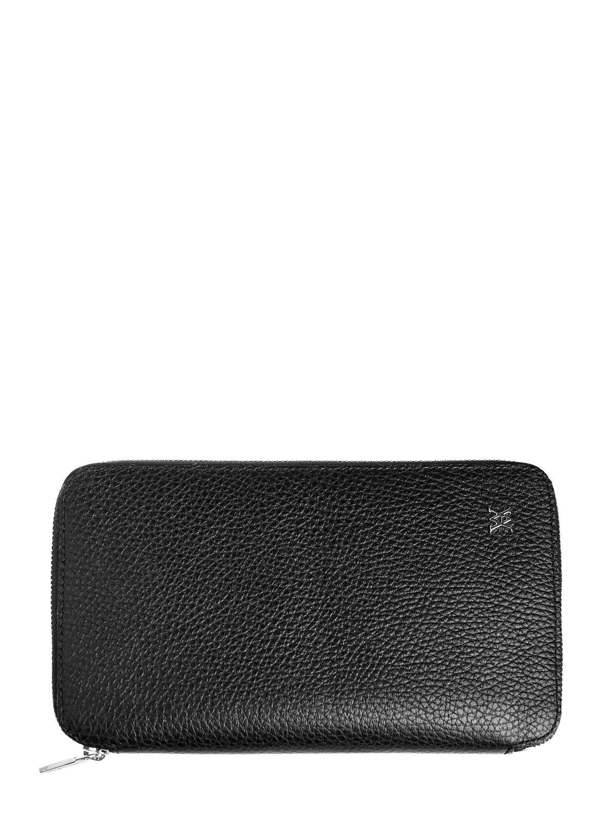 Черное портмоне из зернистой кожи ламы с брендированной фурнитурой ARTIOLI, цвет черный, размер 41.5;42;42.5;43;43.5;44 - фото 1