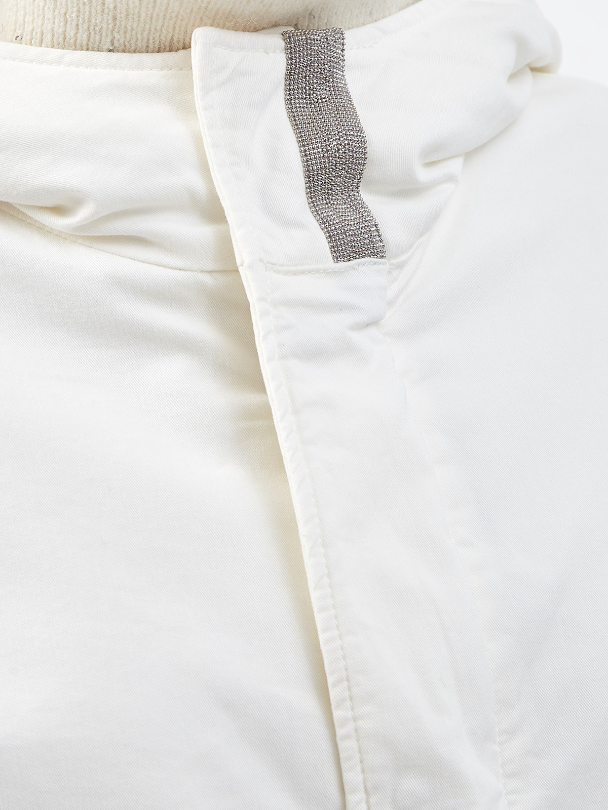 Куртка из плотного хлопка organic с ювелирной вышивкой FABIANA FILIPPI, цвет белый, размер 40;38 - фото 5