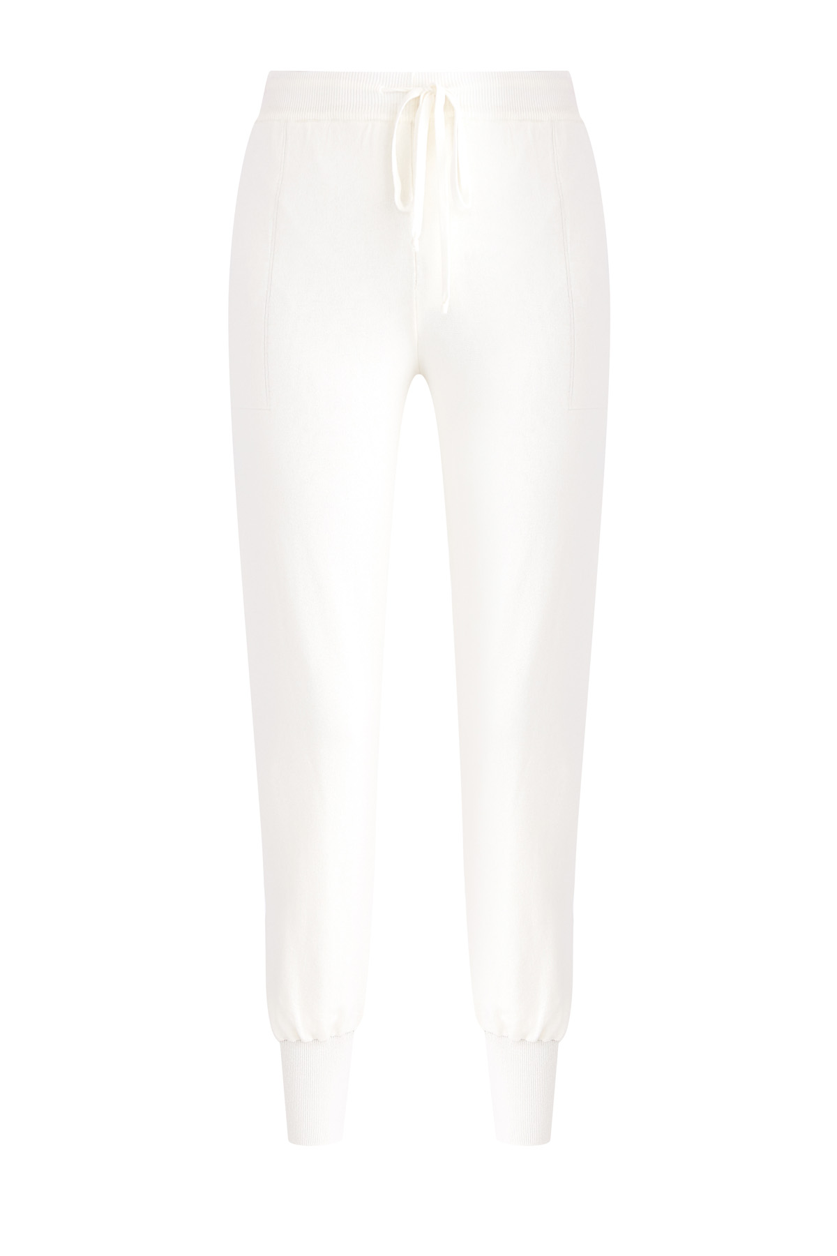 Минималистичные брюки-джоггеры из мягкой пряжи ERMANNO SCERVINO, цвет белый, размер 42;44 - фото 1