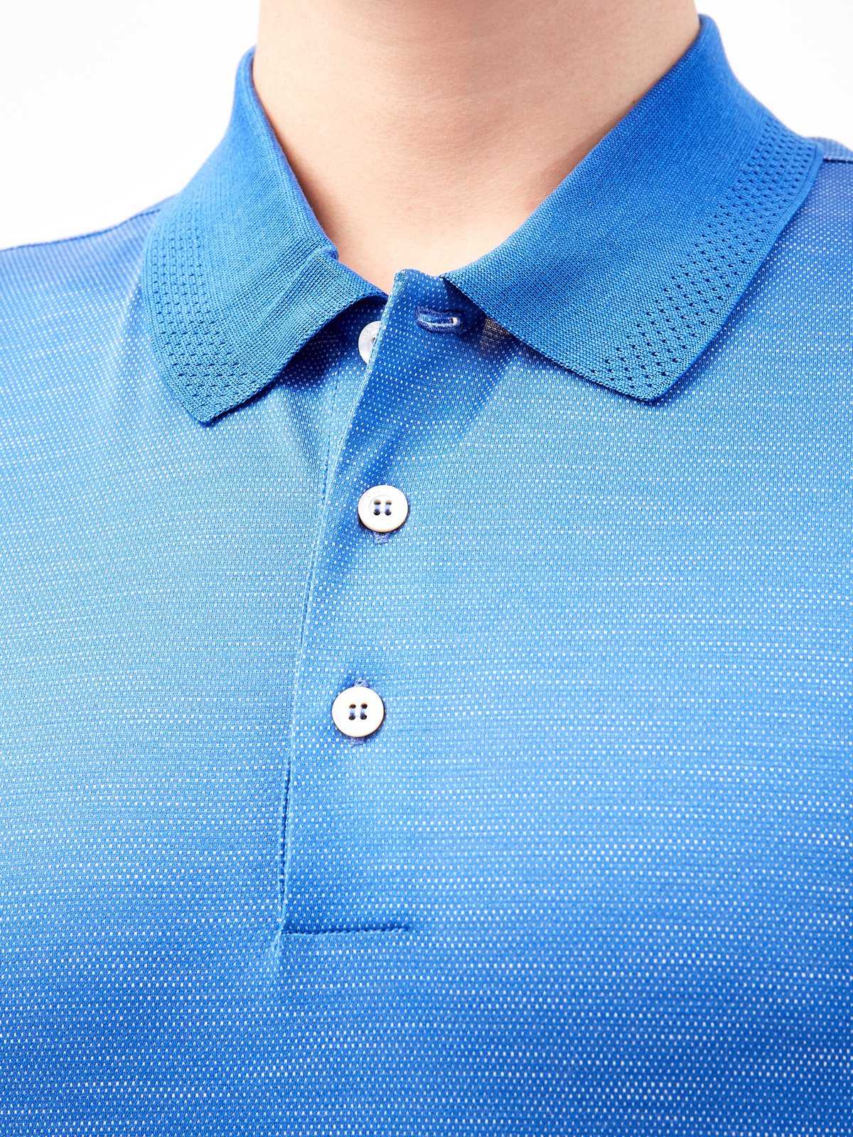 Джемпер-поло в стиле casual из тонкой хлопковой пряжи CANALI, цвет голубой, размер 54;56;58;62;52 - фото 5