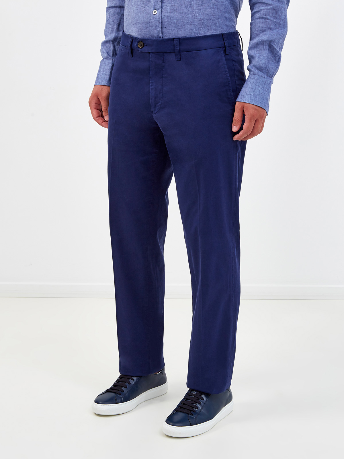 Хлопковые брюки-чинос в стиле casual CANALI, цвет синий, размер 52;56;58;60;50 - фото 3