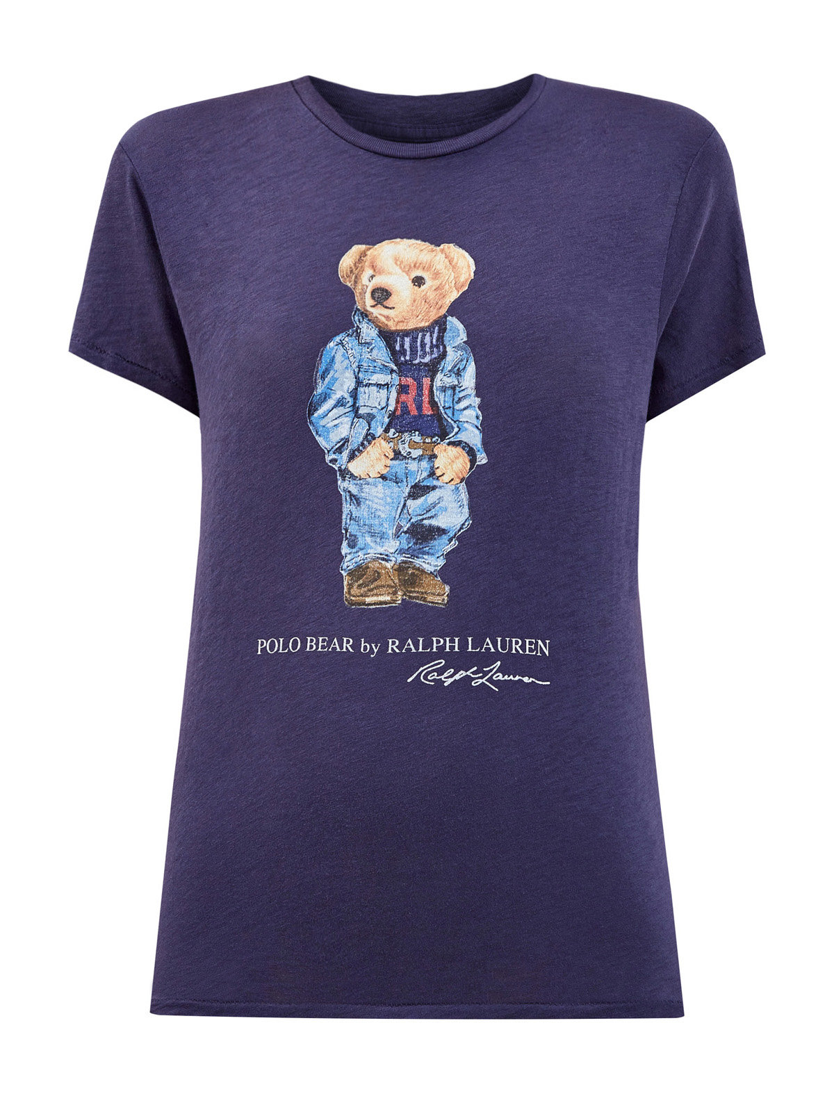 Хлопковая футболка с аппликацией в виде медведя Поло POLO RALPH LAUREN, цвет синий, размер S;M;L;XS - фото 1