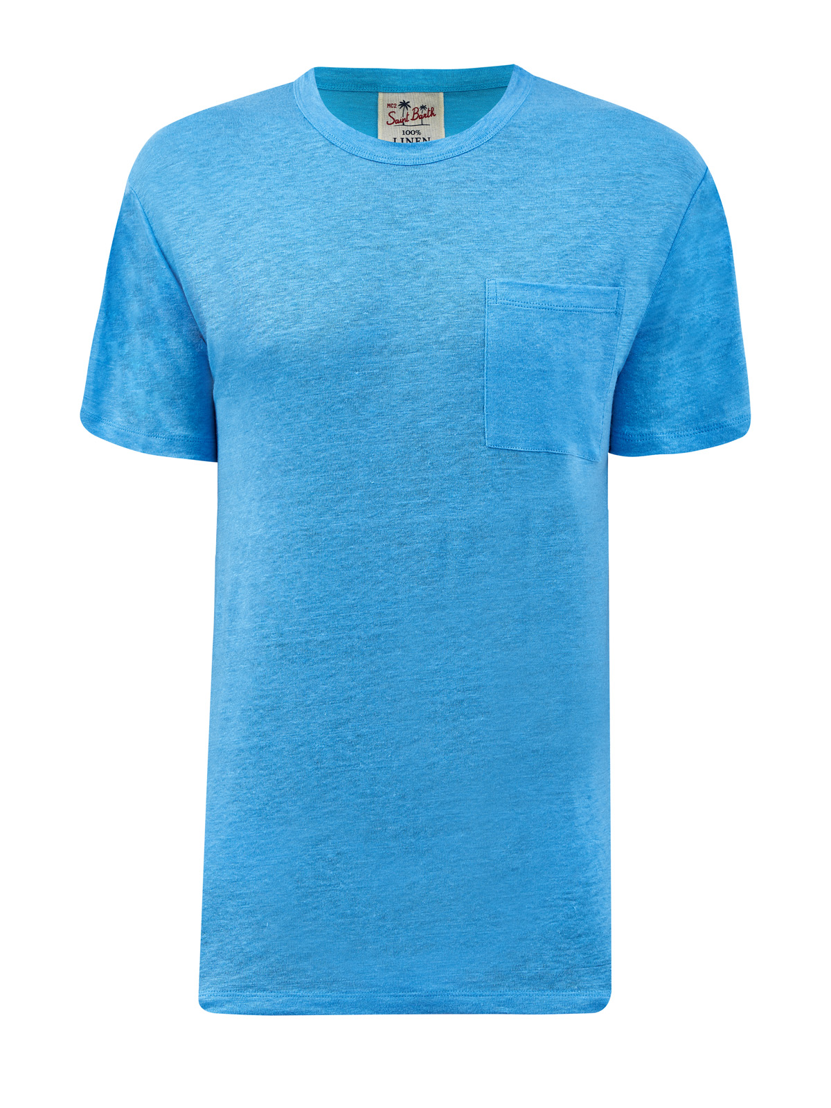 Свободная футболка из дышащего льна с вышивкой в тон
