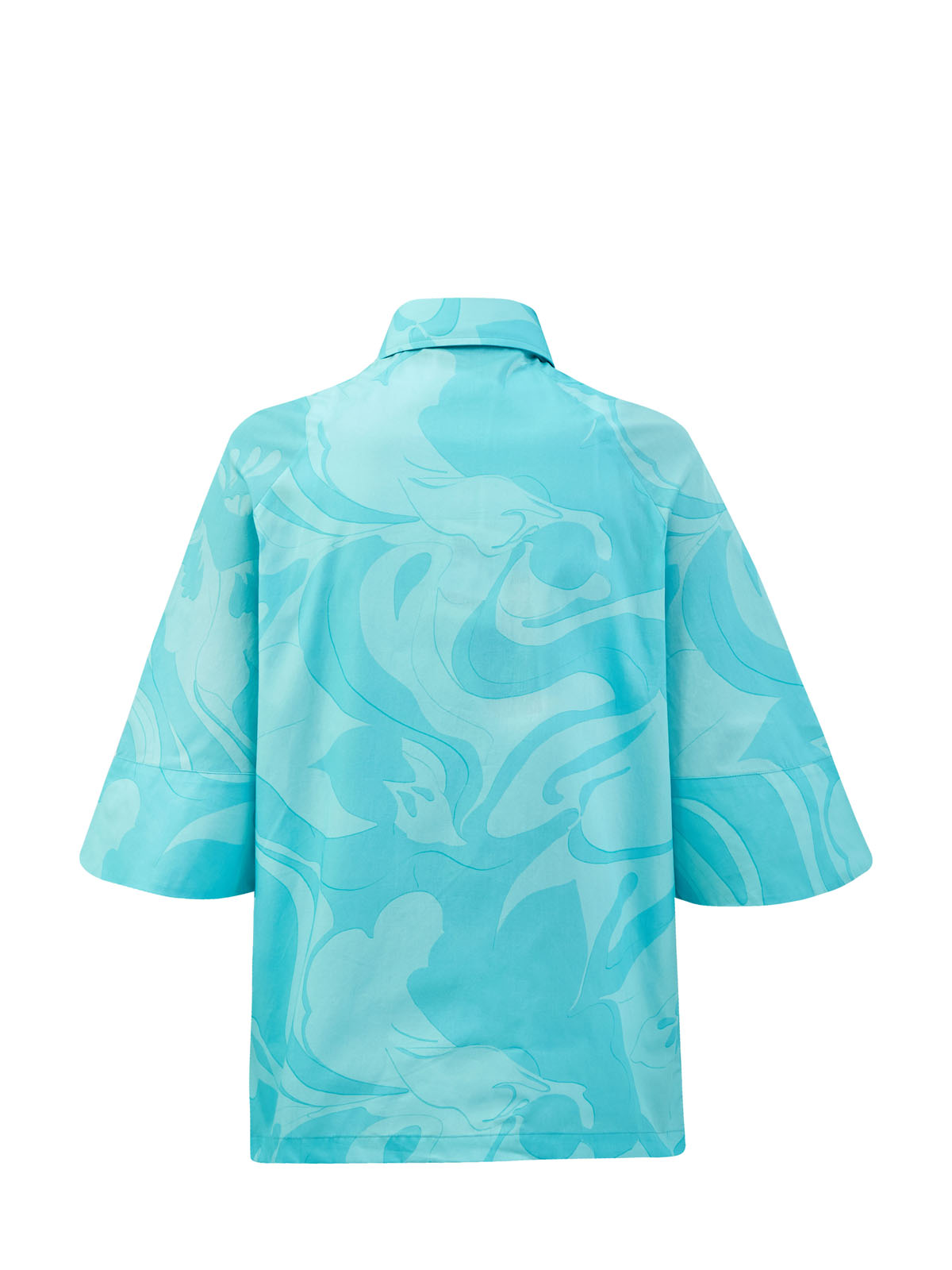 Свободная рубашка из тонкого хлопкового поплина с принтом ETRO, цвет голубой, размер 42;44;46;38;40 - фото 2